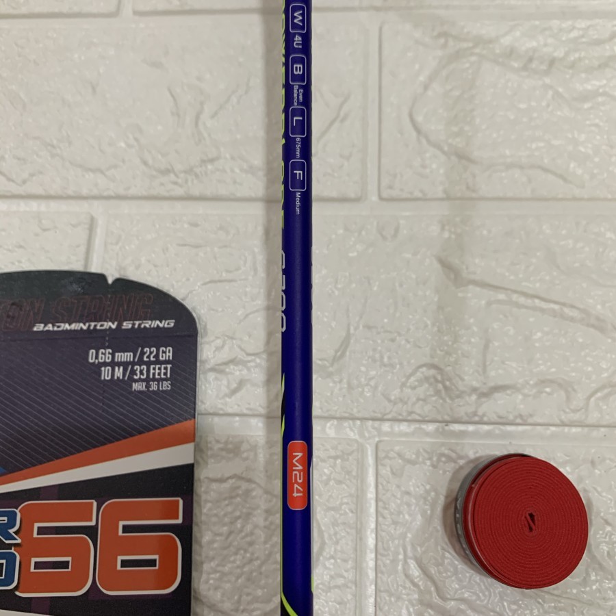 Raket Badminton Carlton Powerblade C200+Grip+Senar Hiqua Micro 66 Ori