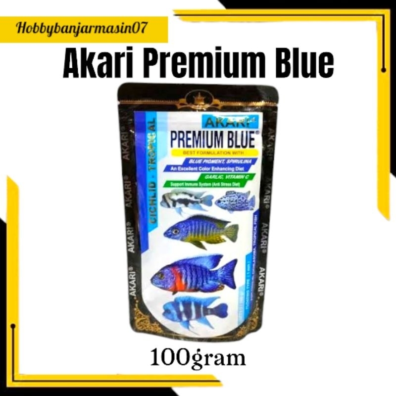 AKARI PREMIUM BLUE 100GRAM PELET CHANNA PELET CICHLID