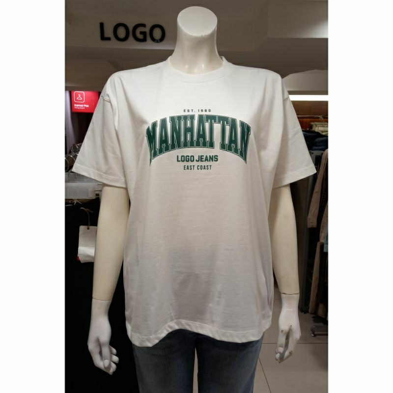 LOGO JEANS Kaos Over Size Putih Model Terbaru Logo Jeans Original