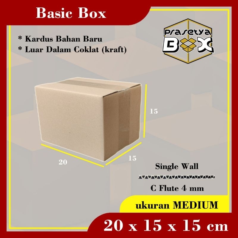 

Kardus Baru 20x15x15 cm / Single Wall / Prasetya Box