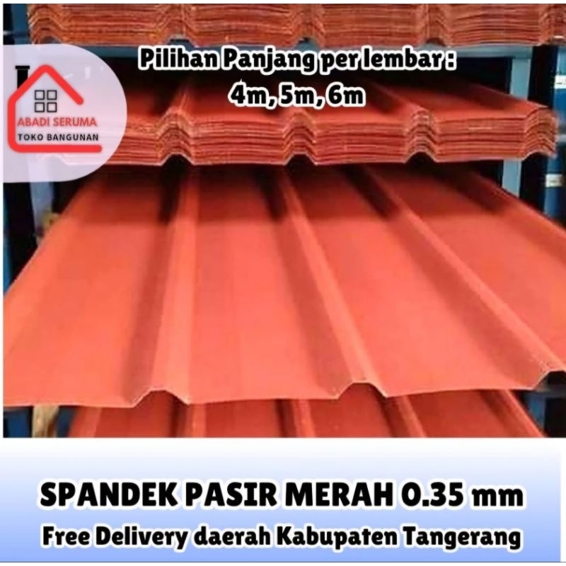 TERMURAH | ATAP KANOPI SPANDEK PASIR 0.35 mm SPANDECK GENTENG PER LEMBAR | TAHAN LAMA TAHAN KARAT