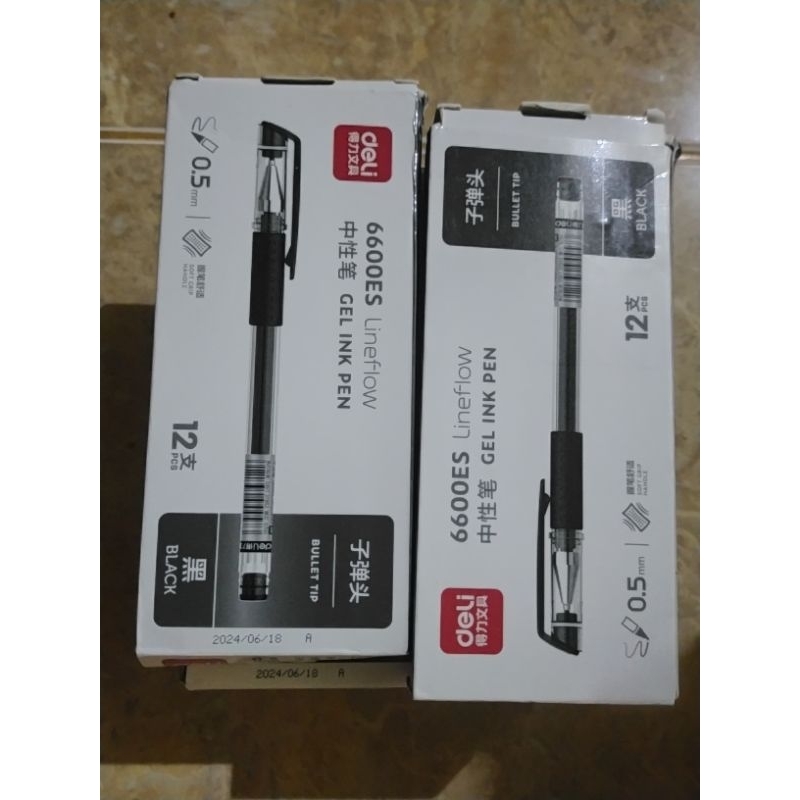 

Deli Pulpen Gel 0,5 mm Tinta Hitam Pen gel Isi 12 Pcs