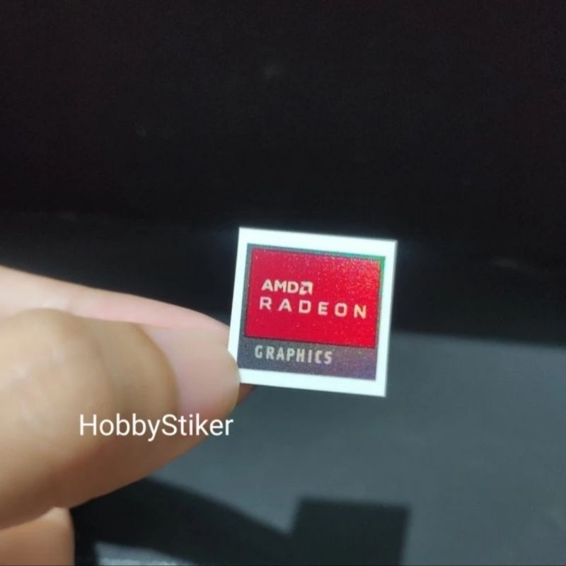 Stiker amd radeon graphic untuk laptop pc efek hologram custom