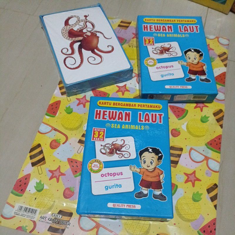 Buku Kartu Bergambar pertamaku - Hewan Laut - sea Animals
