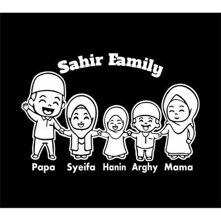 

Sticker custom 1 set Keluarga happy family ukuran 22cm x 15cm