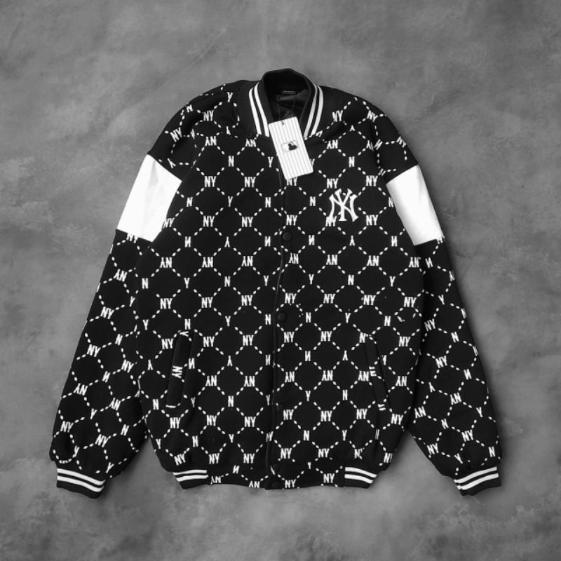 JAKET VARSITY MLB MONOGRAM - JAKET PRIA WANITA - JAKET BOMBER PRIA