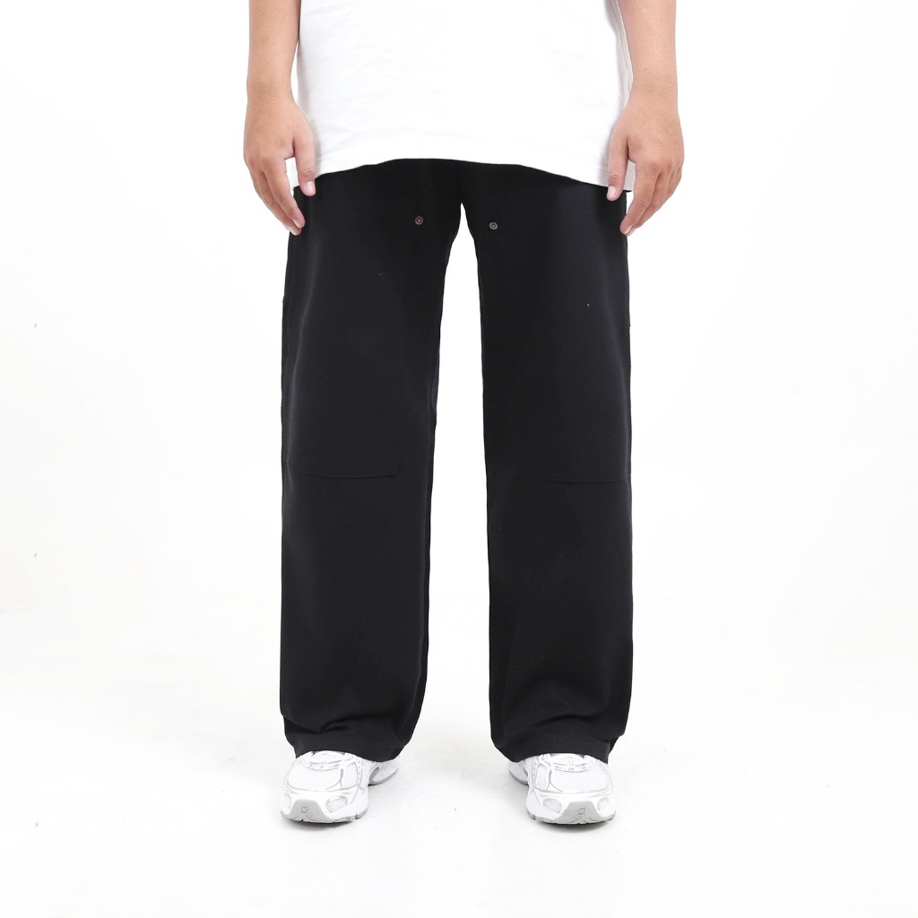 TIMEBOMB - CARPENTER PANTS - CARPENTER  DOUBLE KNEE LOOSE FIT | DIRAZ | BLACK