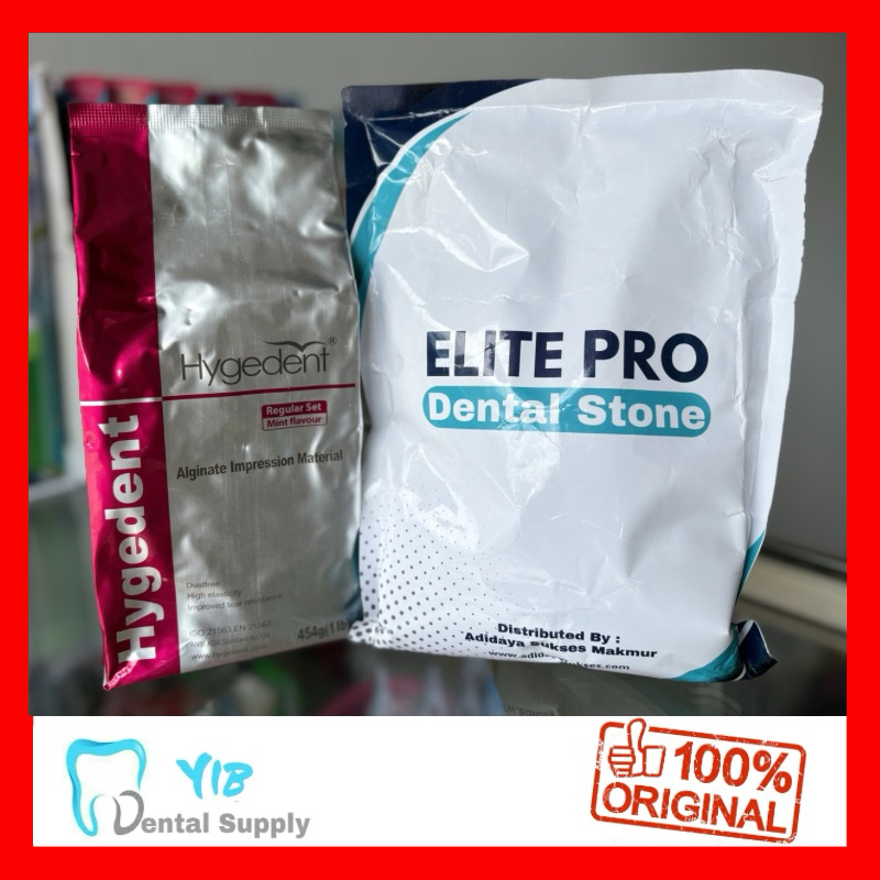 Paket Bundling Gips+Alginate | Gips Elite Pro 1kg +Hygident 454g