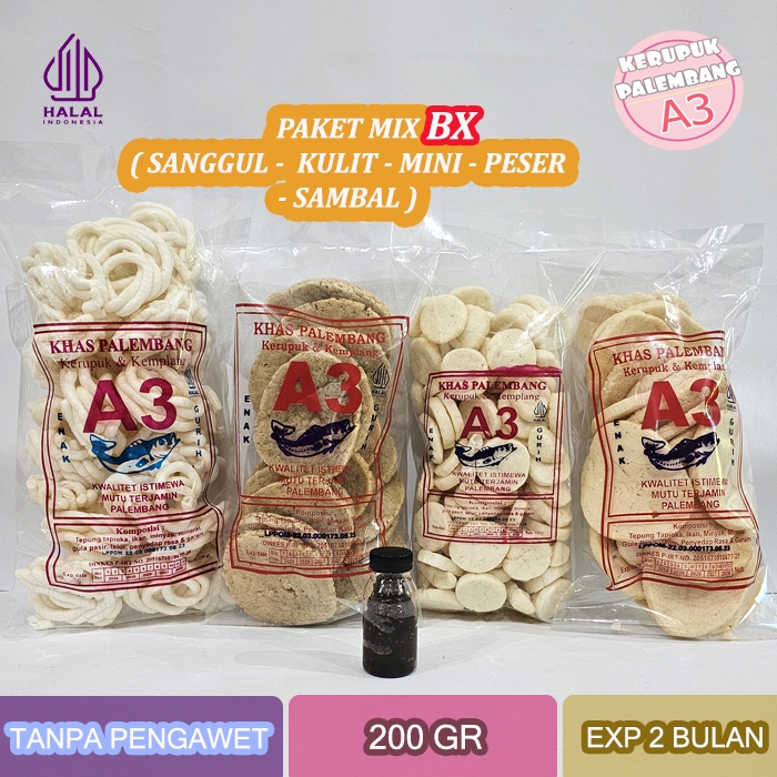 

PAKET MIX B - KERUPUK MINI PESER SANGGUL KULIT KEMPLANG IKAN TENGGIRI 800GR