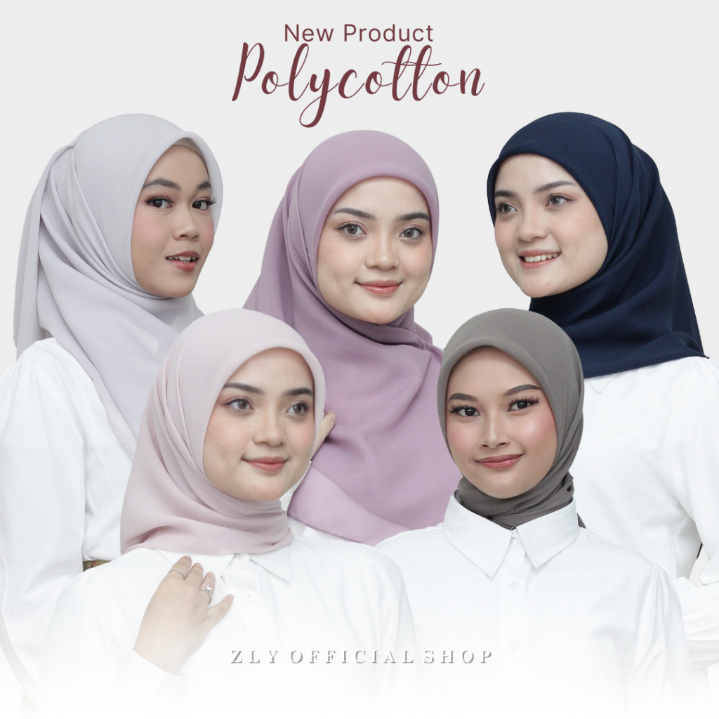 Kerudung Segi Empat Anti Letoy dan Mudah Dibentuk Hijab Polycotton Seri A By ZLY ZELIA