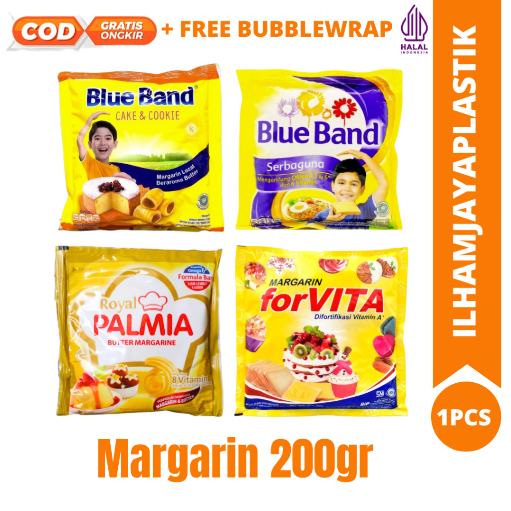 

Margarin Cake and Cookies 200gr/ margarin serbaguna/margarine blueband , butter Royal palmia/Forvita