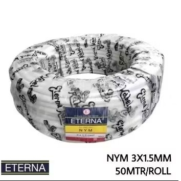 Kabel NYM ETERNA 3x1,5 Kabel Kawat Tembaga 3x1.5 ETERNA 50 METER