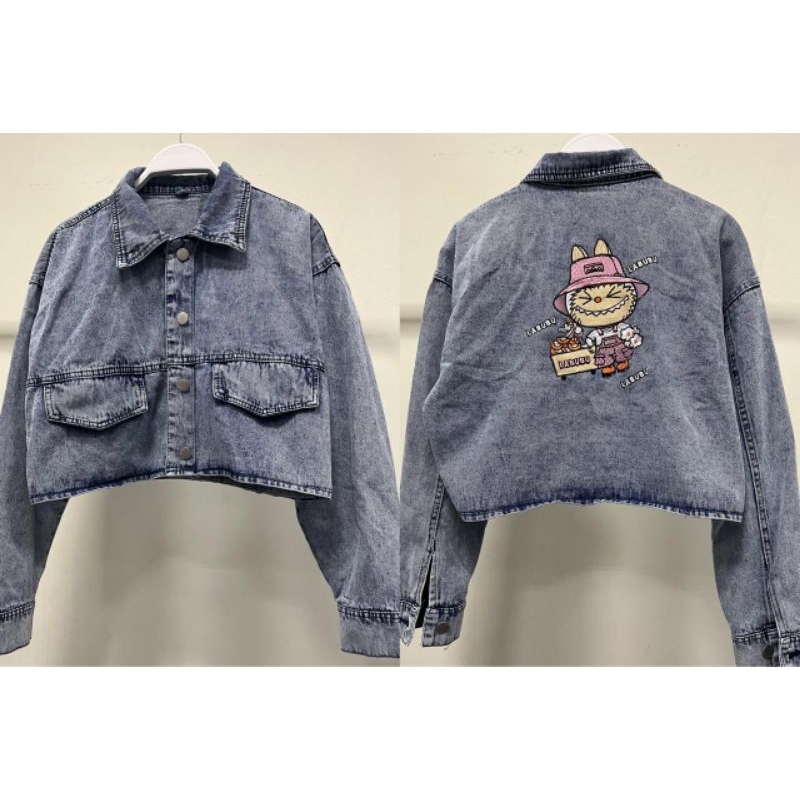 jaket crop labubu/jaket denim/jaket bordir