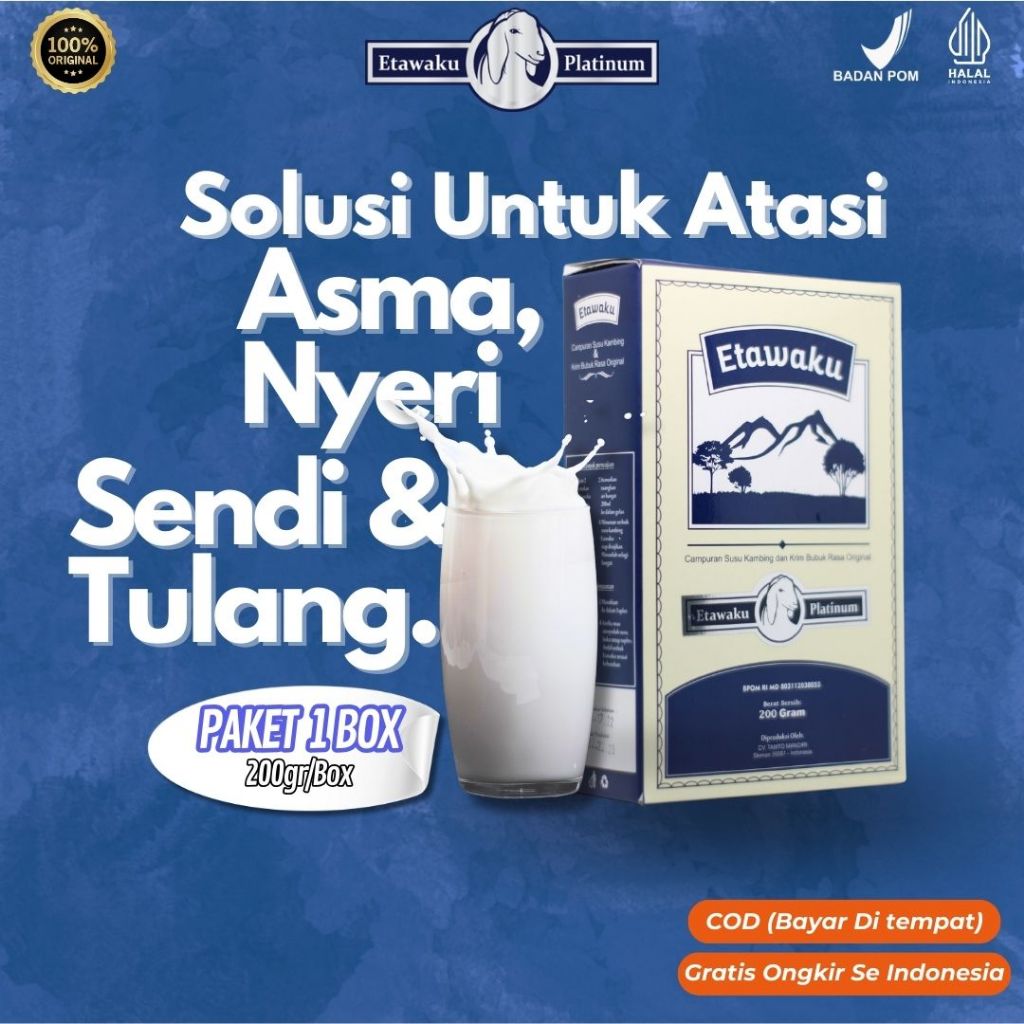 

Etawaku Platinum - Susu Kambing Murni Atasi Nyeri Sendi & Tulang Original 1 Box