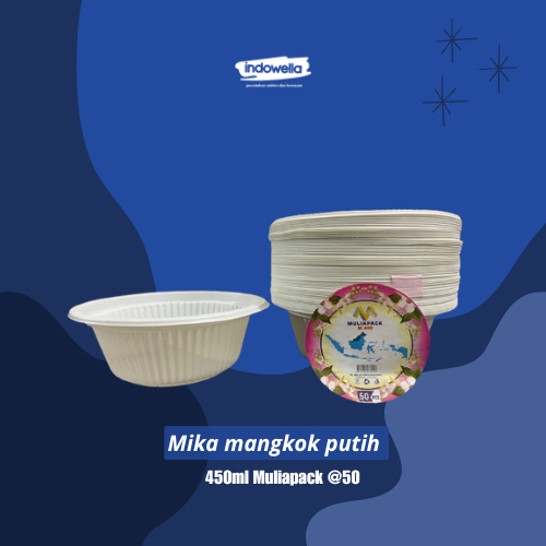 Mangkok plastik putih M 450ml Muliapack