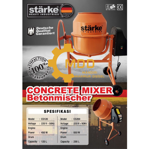 MESIN MOLEN MIXER PENGADUK SEMEN MIXER PAKAN TERNAK 200L STARKE CS 200