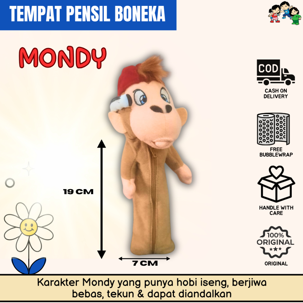 

Happy Holy Kids-Perlengkapan Sekolah-Tempat Pensil Karakter Mondy