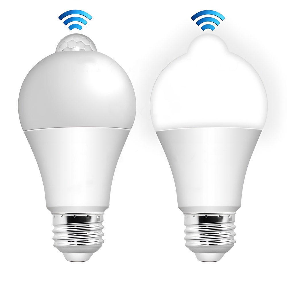 Bohlam Lampu LED dengan PIR Sensor Gerak E27 4000K 12W Natural White - Fast Charging 15W Original Sa