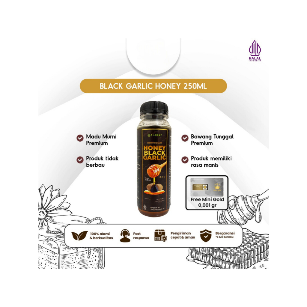 

Alamme Black Garlic Honey Madu Bawang Hitam Tunggal Lanang Premium 250ml