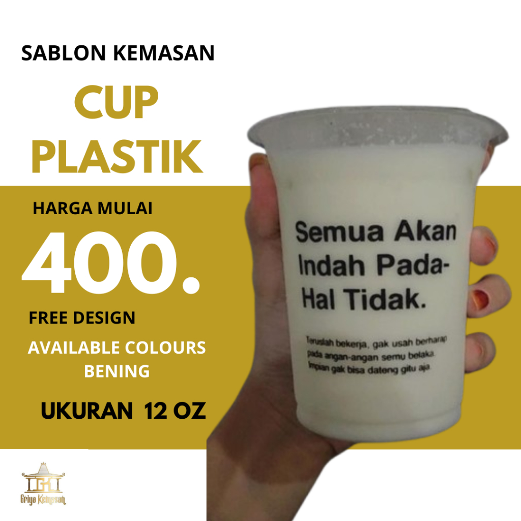 Sablon cup 12 oz Sablon cup Sablon cup plastik Sablon cup es teh jumbo