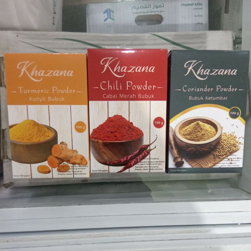 

Khazana Bumbu Ketumbar, chilli powder, kunyit 100gr
