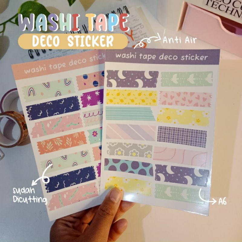 

Washi Tape Deco Sticker / Aesthetic Scrapbooking Journal / Selotip Motif Cute