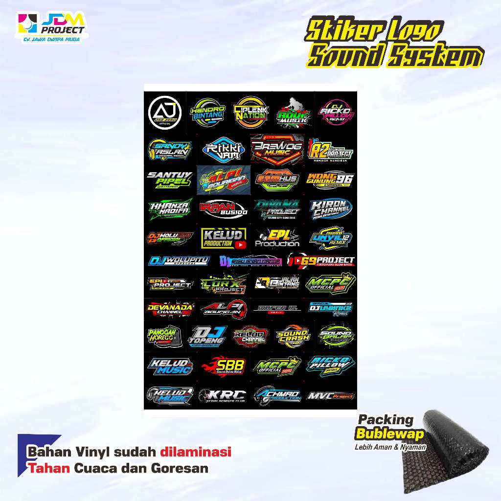 

JDM Project - Stiker Remixer DJ Pack Isi 45 Sticker - 69 PROJECT AJY ONE ZERO MCPC JDM