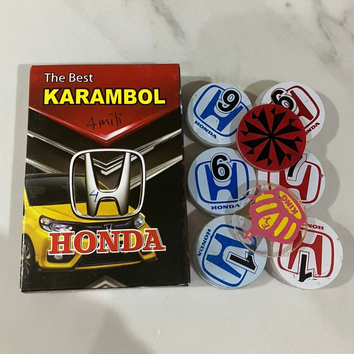 Biji Karambol Tebal 4 mm Motif Honda / Random | Koin Krambol Satu Lapis Original | Keping Kerambol C