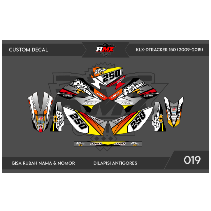 DECAL STICKER KLX 150 S/L (019) DEKAL STIKER DTRACKER 150 LAMA FULLBODY 2009 2010 2011 2012 2013 201