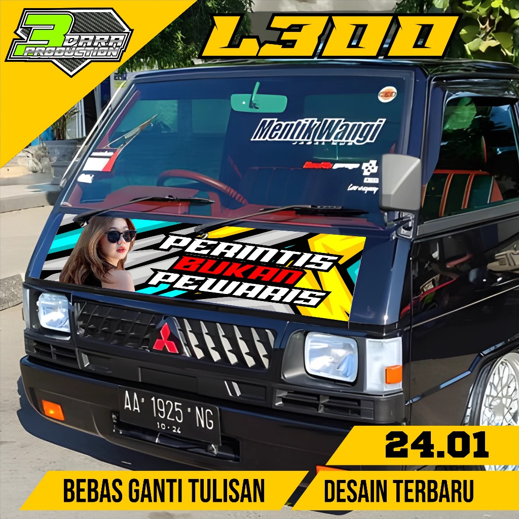 STIKER DECAL KABIN DEPAN MOBIL L300 PICK UP, STIKER VARIASI KAP DEPAN L300 PICKUP ,24.01