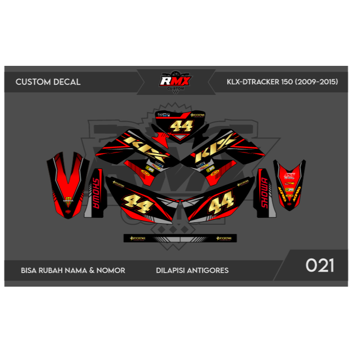 DECAL STICKER KLX 150 S/L (021) DEKAL STIKER DTRACKER 150 LAMA FULLBODY 2009 2010 2011 2012 2013 201