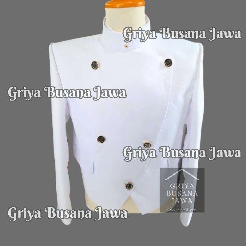 Beskap Krowok Alusan Furing Dormeuil Putih