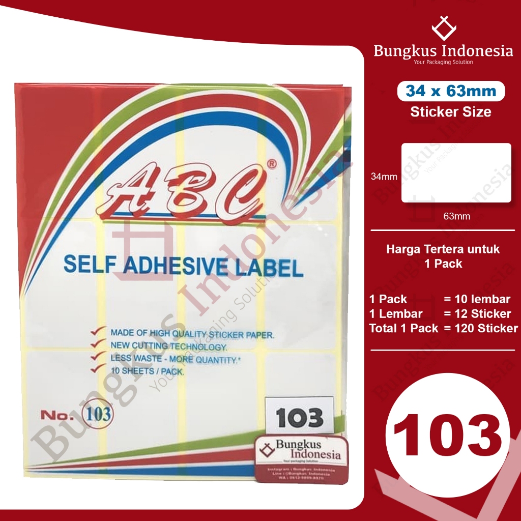 

Stiker Label 103 ABC / Label Undangan