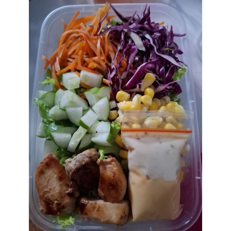 Salad sayur Komplit isi telur dan Ayam#salad sayur ayam#salad sayurt telur