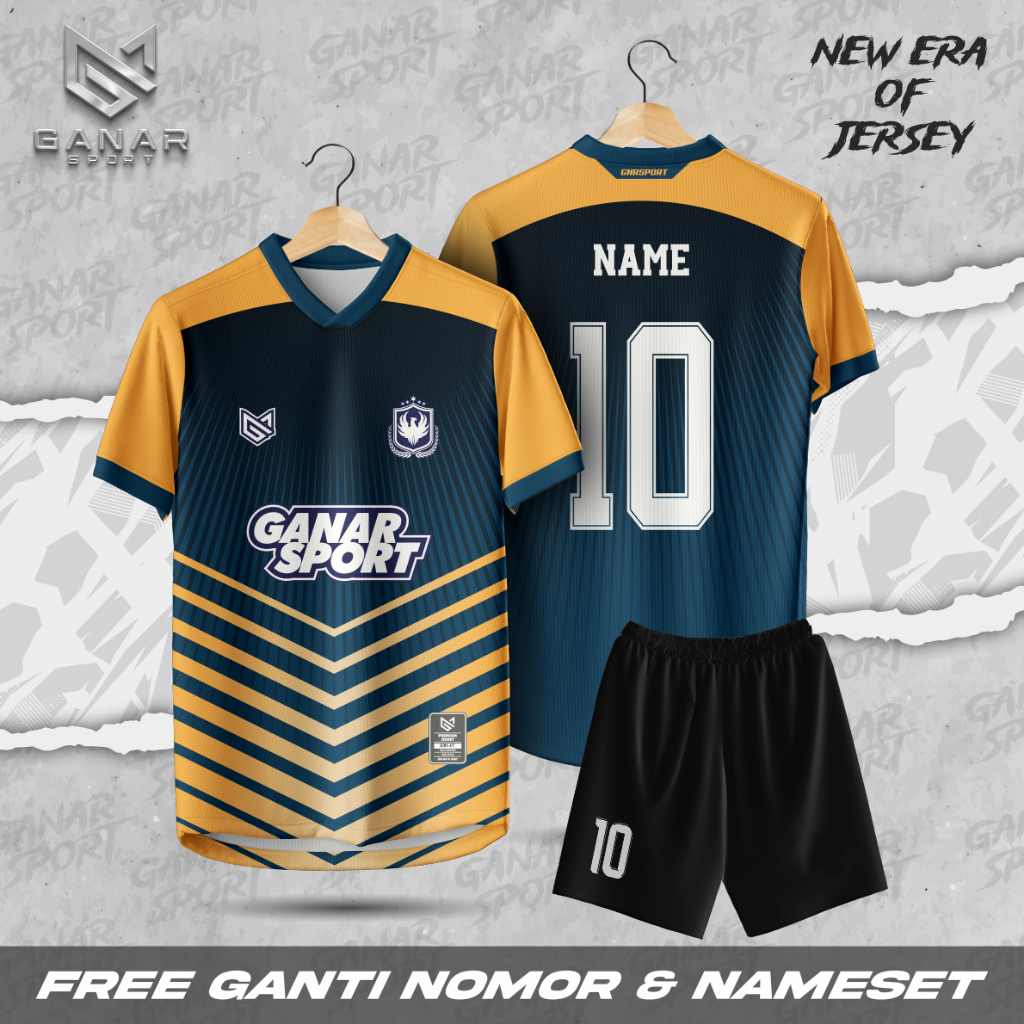 Jersy Futsal Full Printing Sepak Bola Volly Badminton Desain Bebas Custom 70 Ganarsport