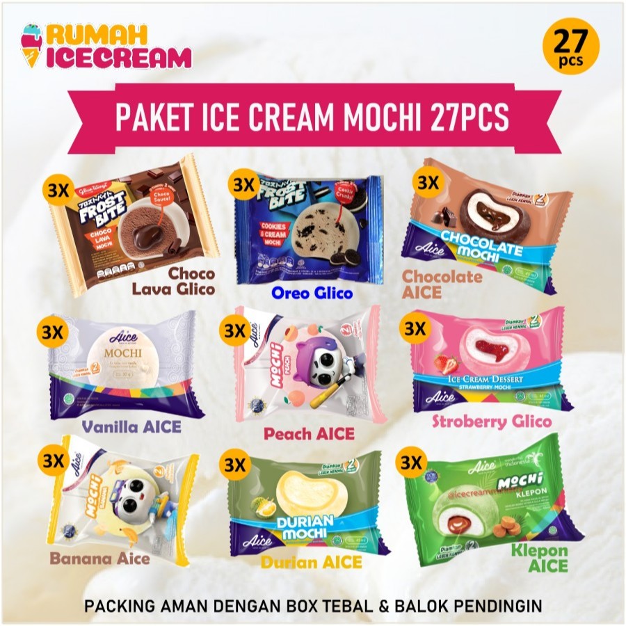 

Ice Cream Aneka Rasa Mochi 27pcs