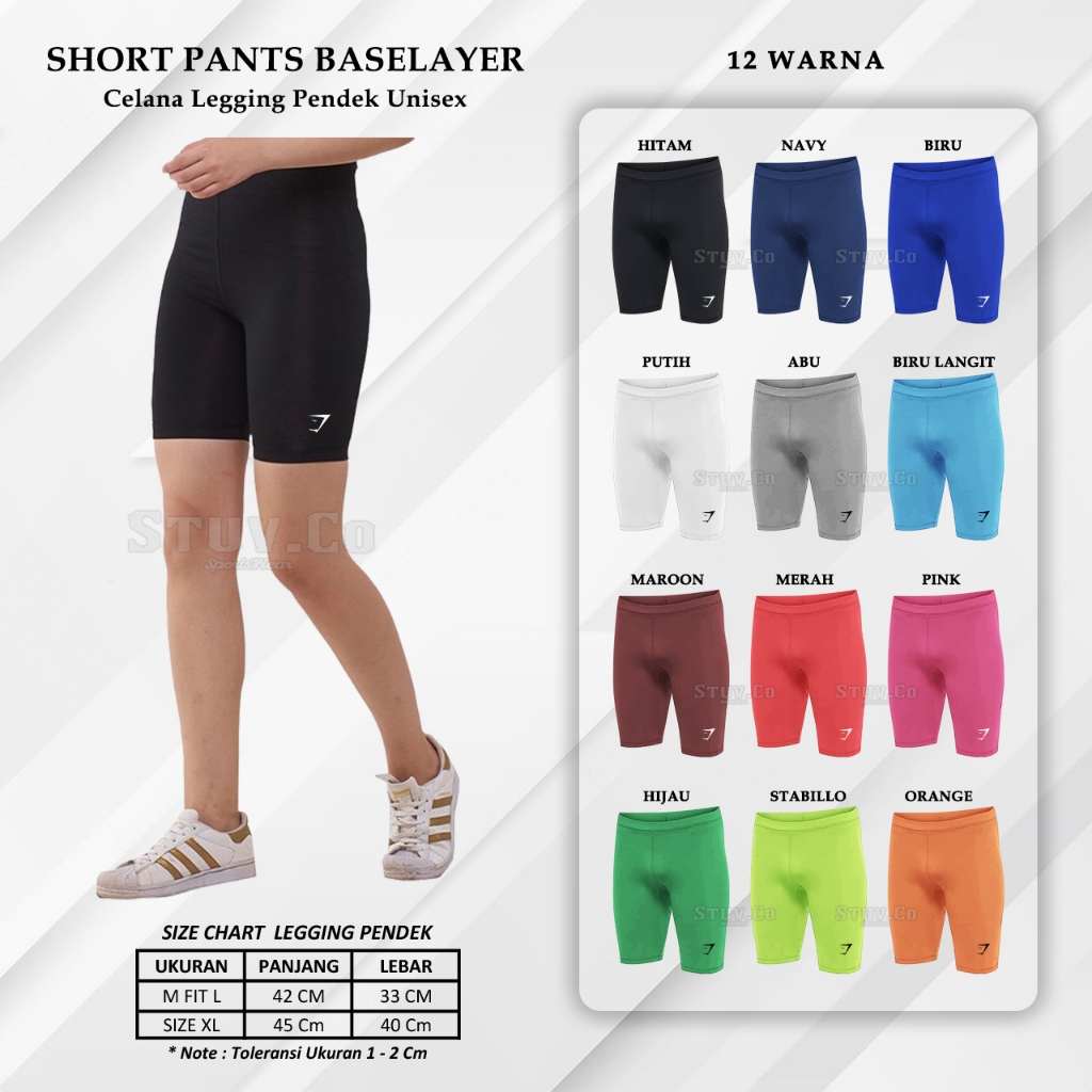 Celana Legging Pria Pendek Sport / Leging Olaharaga Leging Pendek Strech Daleman Olahraga