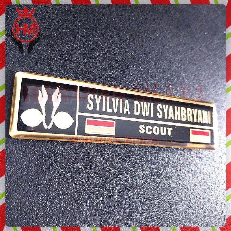 

Papan Nama Pramuka Name Tag Logo Pramuka Custom - Harapan Mulya