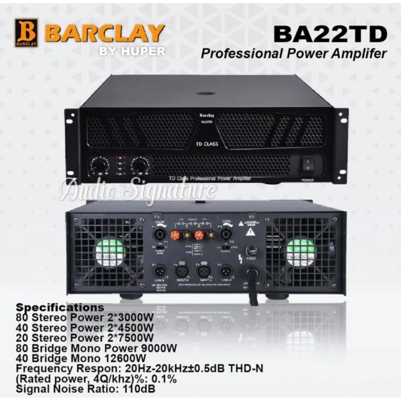 Power Amplifier BARCLAY BA 22TD class Original garansi resmi