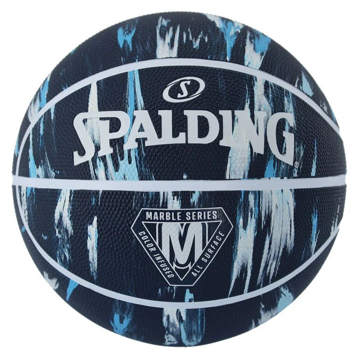 Bola Basket Spalding Marble Series Basketball Black Blue Size 7