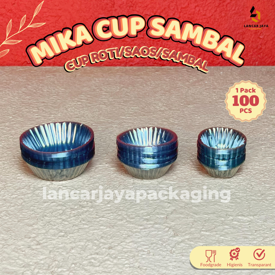 [100 PCS] Mika Sambal Saos Kecap Cup Roti Kue Tray Bumbu Bulat Besar Sedang Kecil Ganda