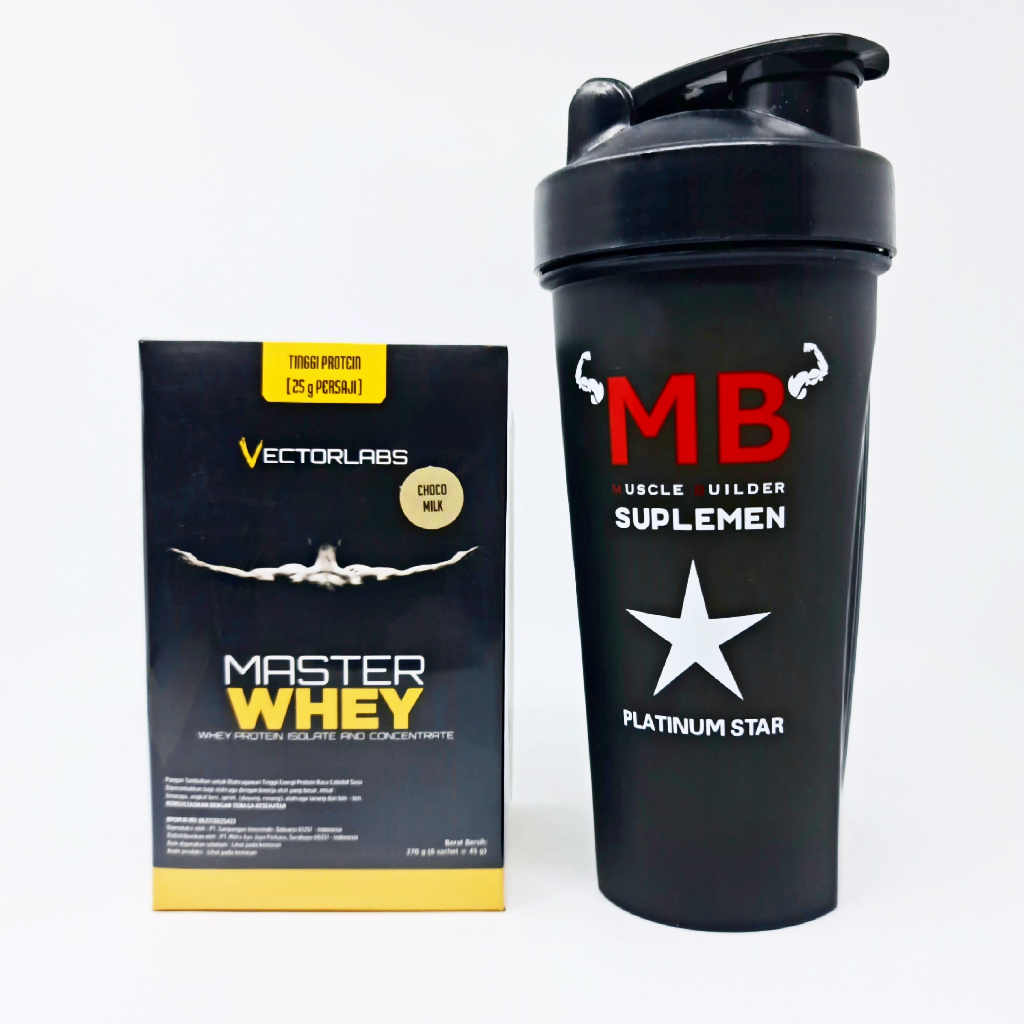 Master Whey Vectorlabs 270 gr 6 sachets 1 BOX KOTAK saset sachet Protein Concentrate Isolate Iso 3 5