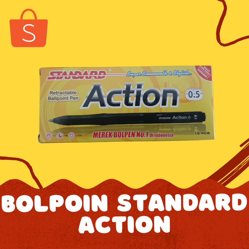 

Pulpen / Bolpoin Standard Action Warna Biru, Hitam, Merah
