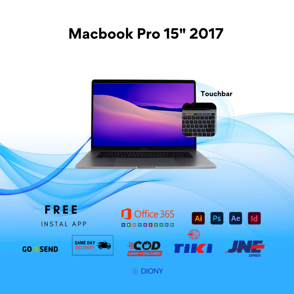 Macbook Pro 15 inci 2017 Touchbar i7 16 gb / 256gb