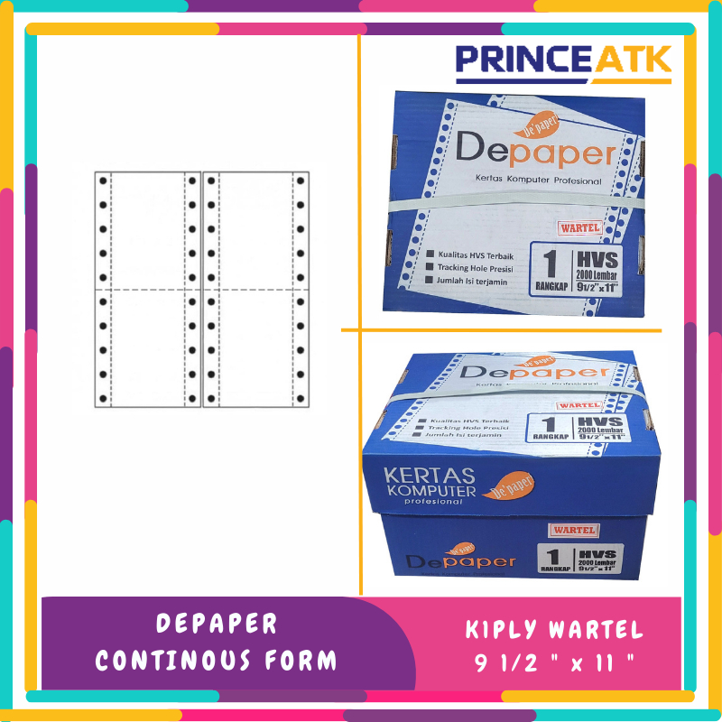 

Ecer Kertas NCR Continous Form 1Ply Wartel 200 Lbr (800 Sheet)