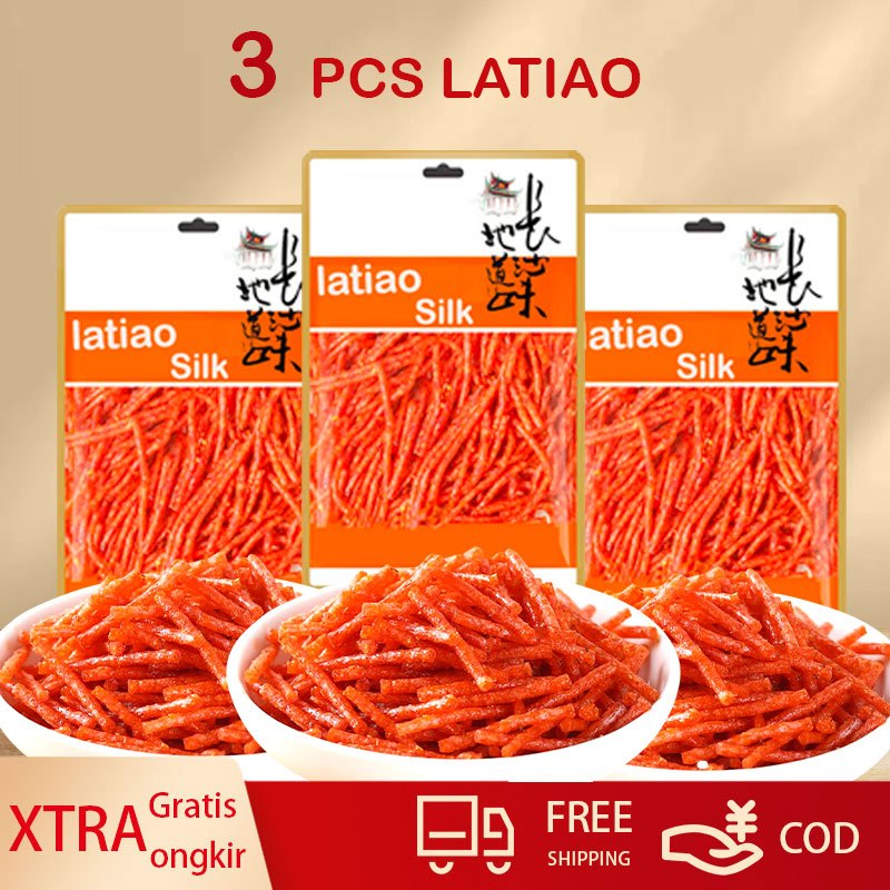 

Latiao Busy Snack - [3 pcs] [HALAL] Gluten Latiao Snack a Vegetarian Food | Gluten Chinese Snack Kembang Tahu Spicy strips