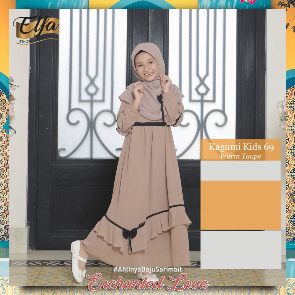 ETHICA | DRESS GAMIS ANAK KAGUMI KIDS 69 WARM TAUPE D40P