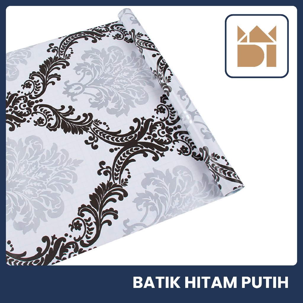Adipati Dinding Interior - Wallpaper Dinding Batik Hitam Putih | Wallpaper Stiker Dinding Motif Hita