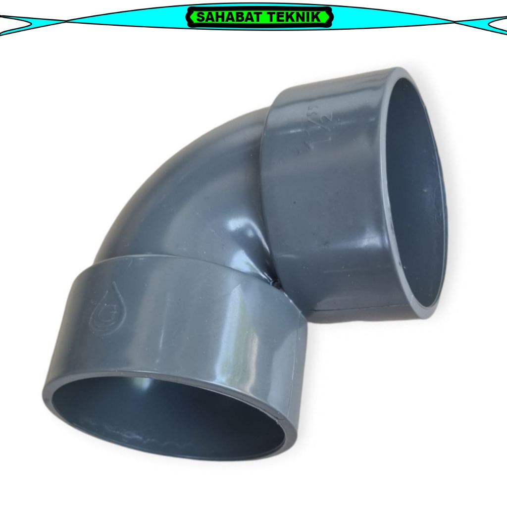 Elbow Knee 3'' D Grest - Knie Grest polos 3 inch Fitting Sambungan Keni Pipa PVC