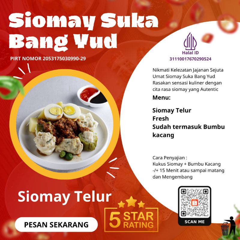 

Siomay Telur per pcs | Siomay Suka Bang Yud | Siomay Kribo Rawamangun